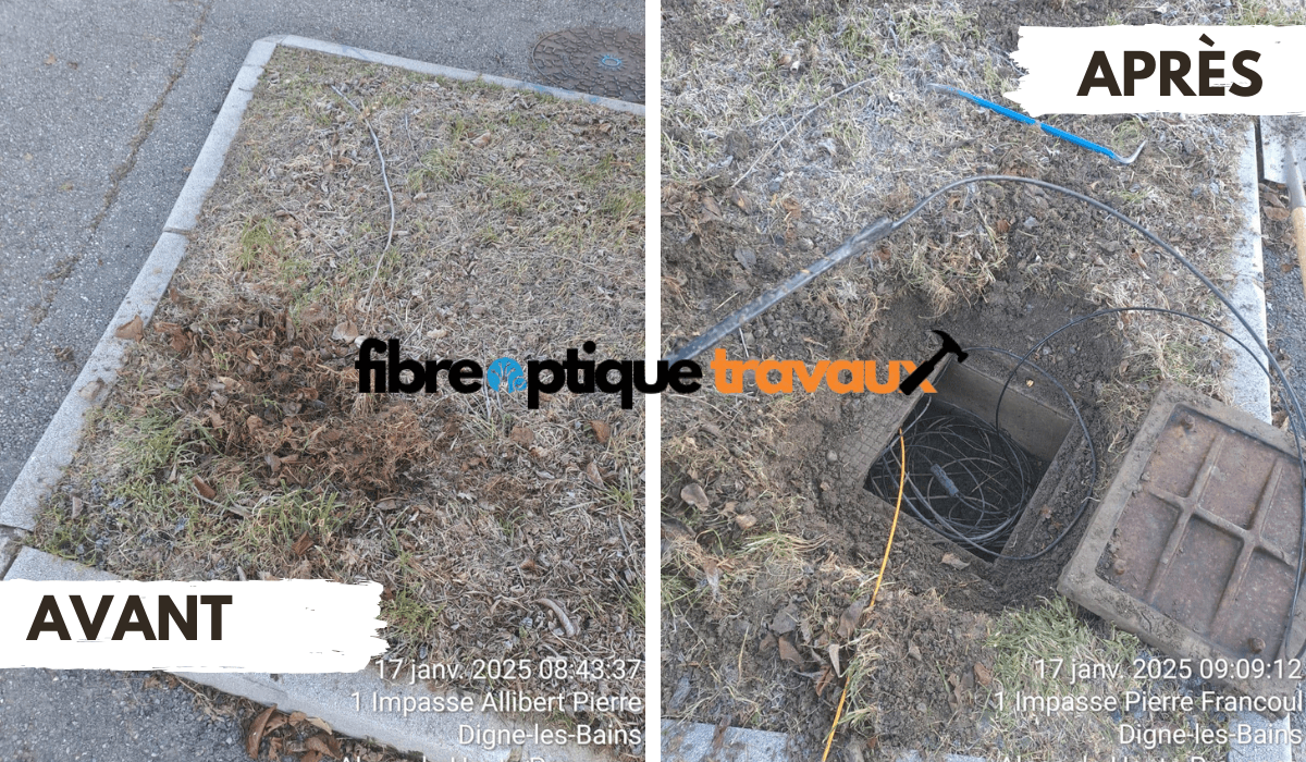 Réparation de fourreau bouché fibre