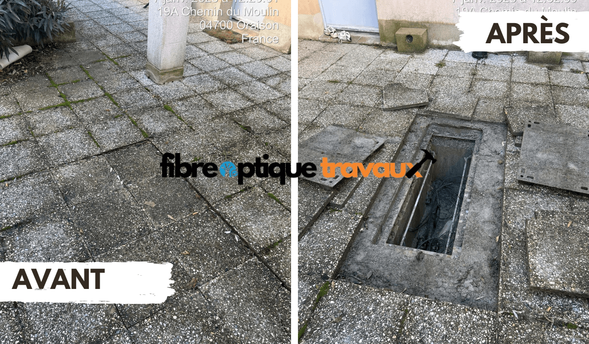 Réparation de fourreau bouché fibre